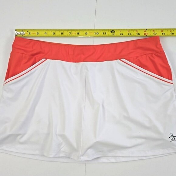 NWT Penguin Women's White Orange  Colorblock Tennis Skort Skirt Stretch Size XL - Picture 13 of 15